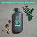 Dove Men+Care Relaxing Hydrating Men's Face & Body Wash Blue Eucalyptus & Birch All Skin, 30 oz
